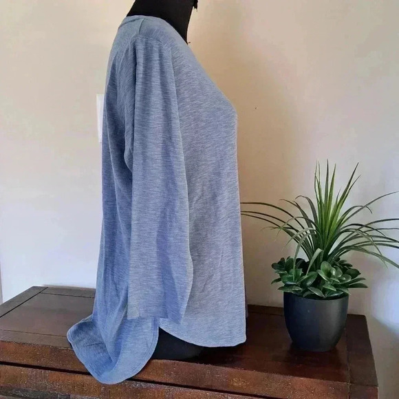 NWT Kirkland Signature 3/4 Sleeved T-shirt Blue Slub Knit Tee Ladies Medium - Picture 7 of 13